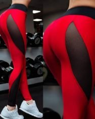 Sheer Mesh Colorblock High Waist Leggings