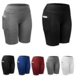 Pocket Design High-Rise Wide-Waistband Yoga Shorts