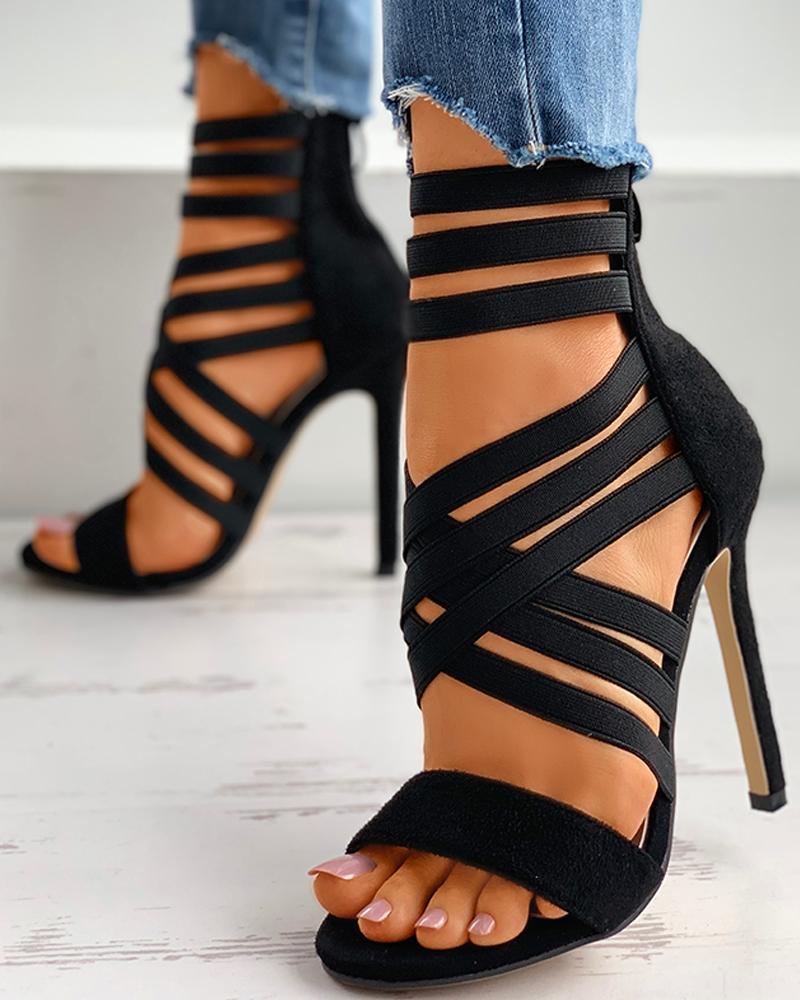 Bandage Peep Toe Stiletto Heels - Image 4