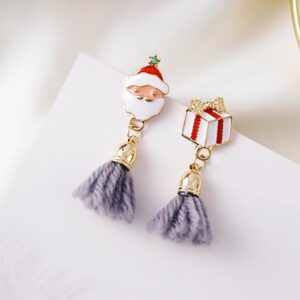 Christmas Tree / Gift / Moose / Santa Pattern Tassel Earring