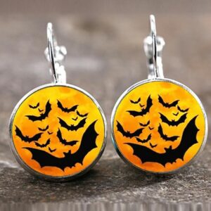 Halloween Bat / Skull / Octopus Pattern Drop Dangle Earrings