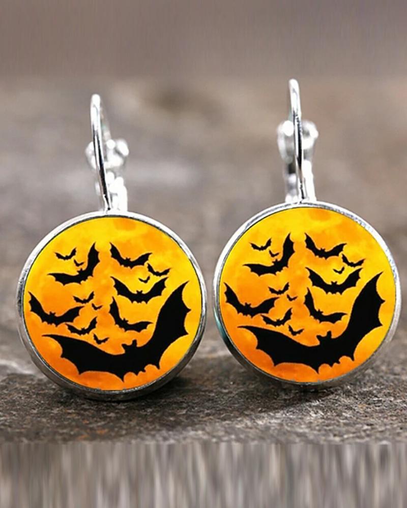 Halloween Bat / Skull / Octopus Pattern Drop Dangle Earrings