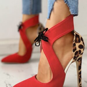 Pointed Toe Leopard Thin Heels