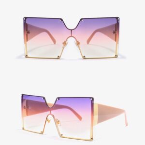 Square Flexible Metal Frame Sunglasses