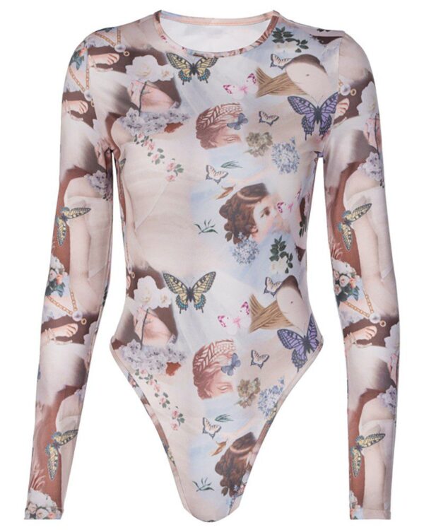 Butterfly Angel Print Long Sleeve Bodycuit - Image 3