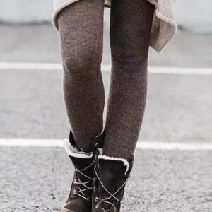 Plain High Waist Knit Skinny Leggings
