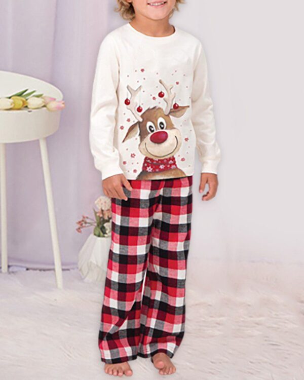Christmas Moose Print Plaid Pajamas Set For Dad - Image 5