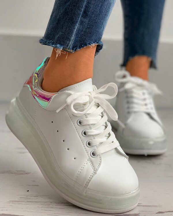Laser Lace-up Casual Sneakers - Image 2