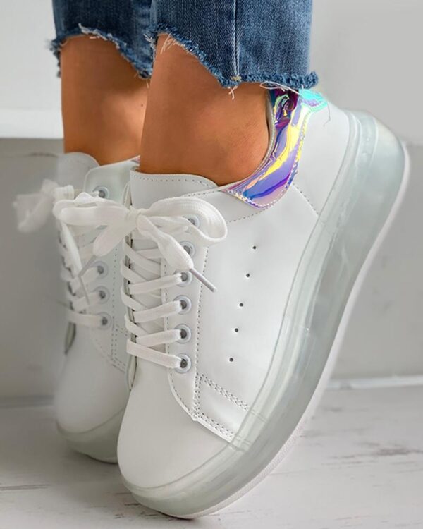 Laser Lace-up Casual Sneakers