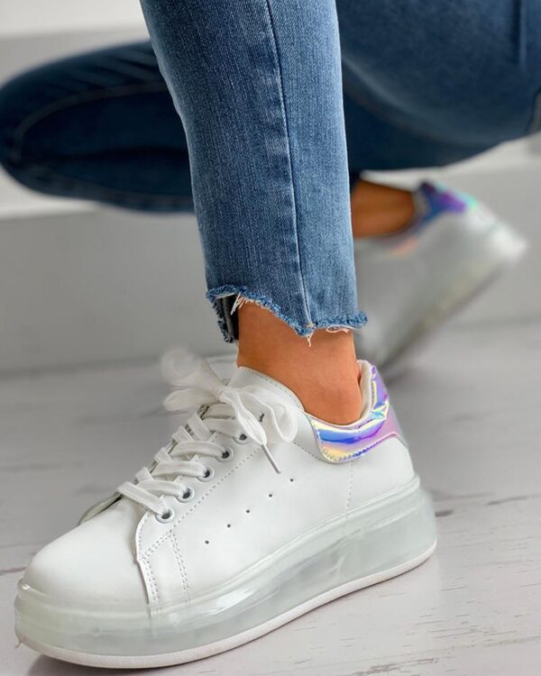 Laser Lace-up Casual Sneakers - Image 4
