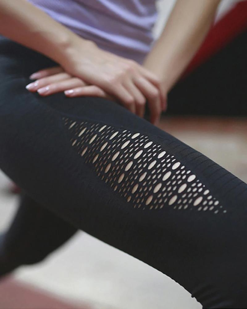 High Waist Solid Seamless Workout Gym Yoga Legging - Image 5