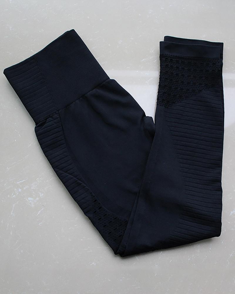 High Waist Solid Seamless Workout Gym Yoga Legging - Image 3