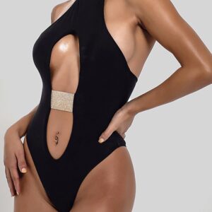 Halter Cutout Backless One Piece Swimsuit