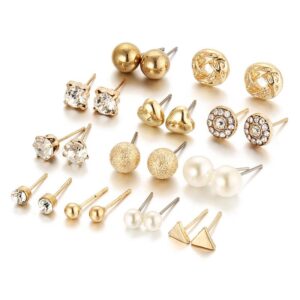 12 Pairs Rhinestone Beaded Pattern Ear Cuff Earring Set