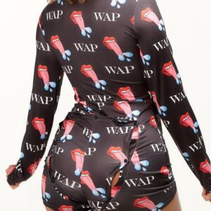 Christmas Functional Buttoned Flap Adults Romper