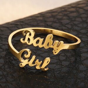 Letter Pattern Cuff Ring