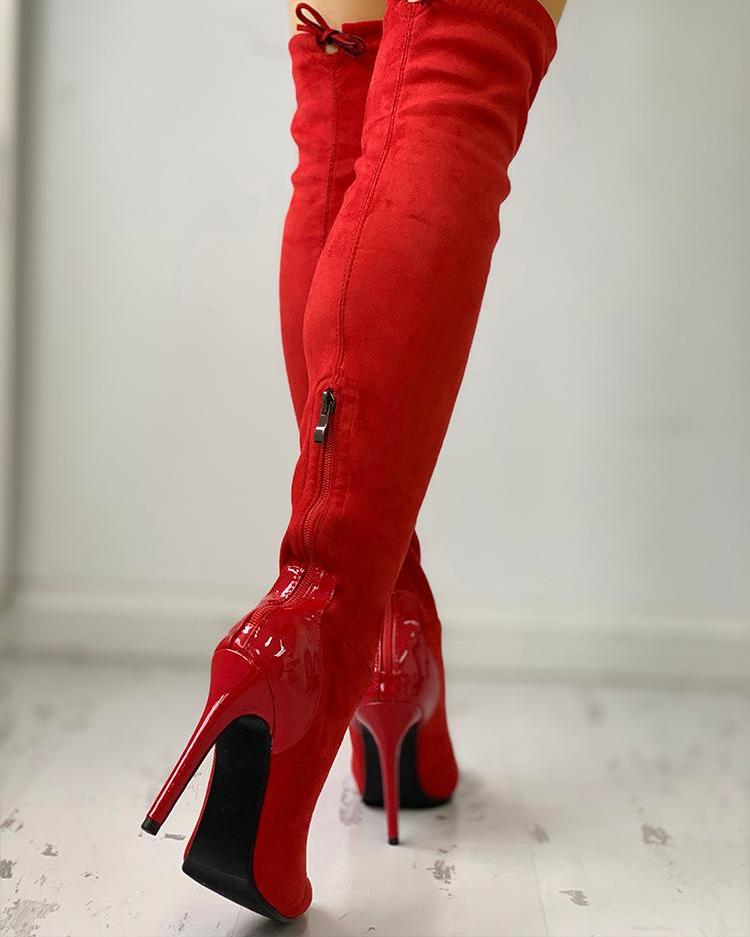 Pointed Toe Over The Knee Boots - Image 3