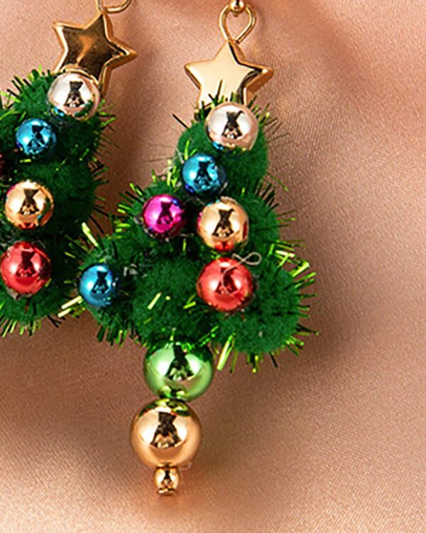 Christmas Tree Bell Pattern Drop Earring - Image 3