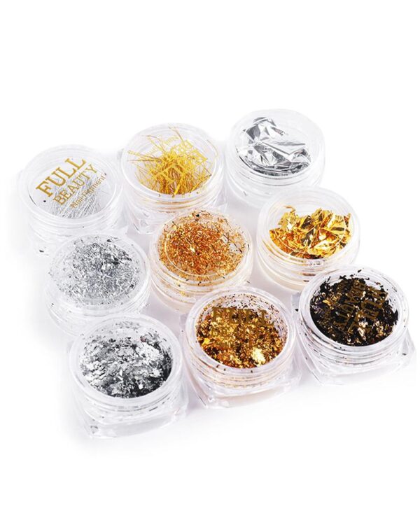 9Boxes/Set Nail Art Decoration Random Gold Foil - Image 3