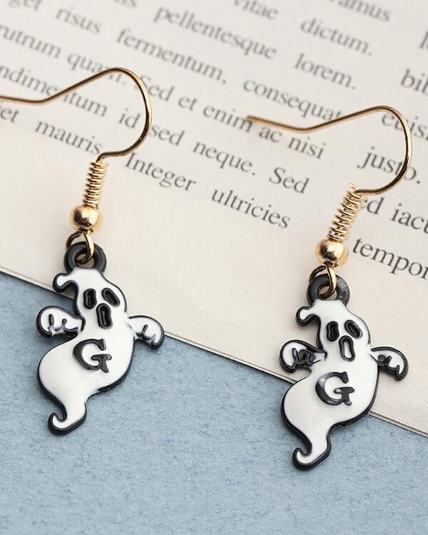 Halloween Ghost Pattern Drop Earring - Image 4