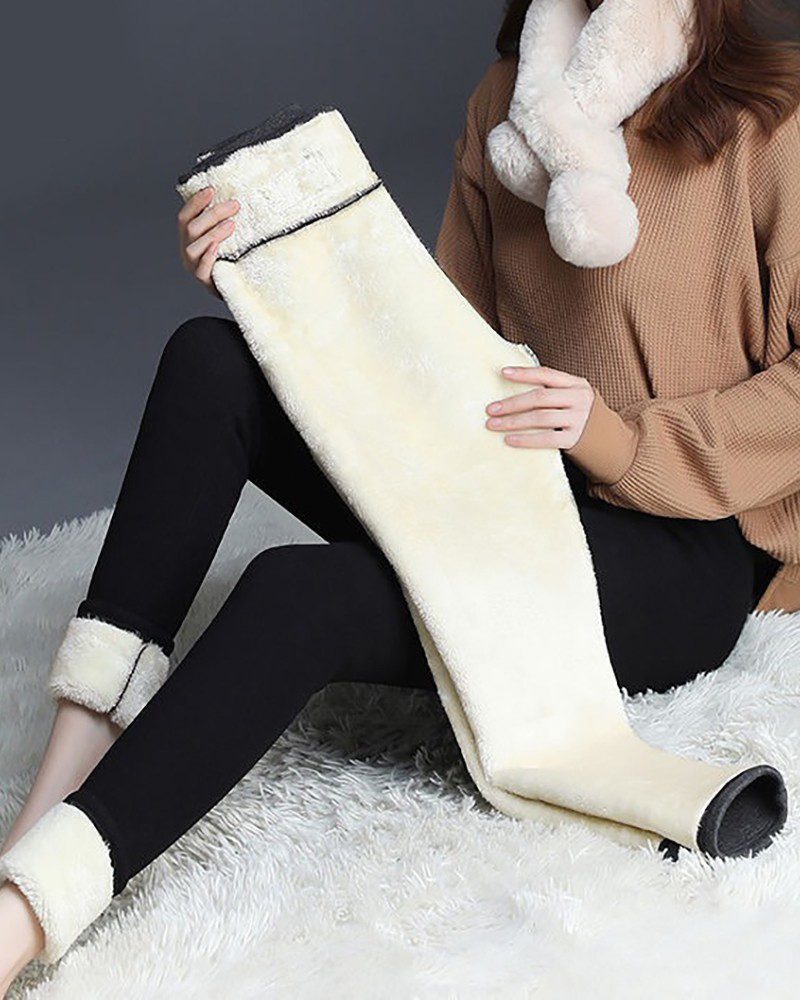 Cat Print High Waist Super Thick Cashmere Leggings - Image 4