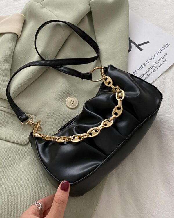 Chic All-match Solid Color Chain Messenger bag