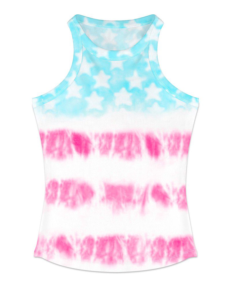 Stars Tie Dye Print Tank Top - Image 5
