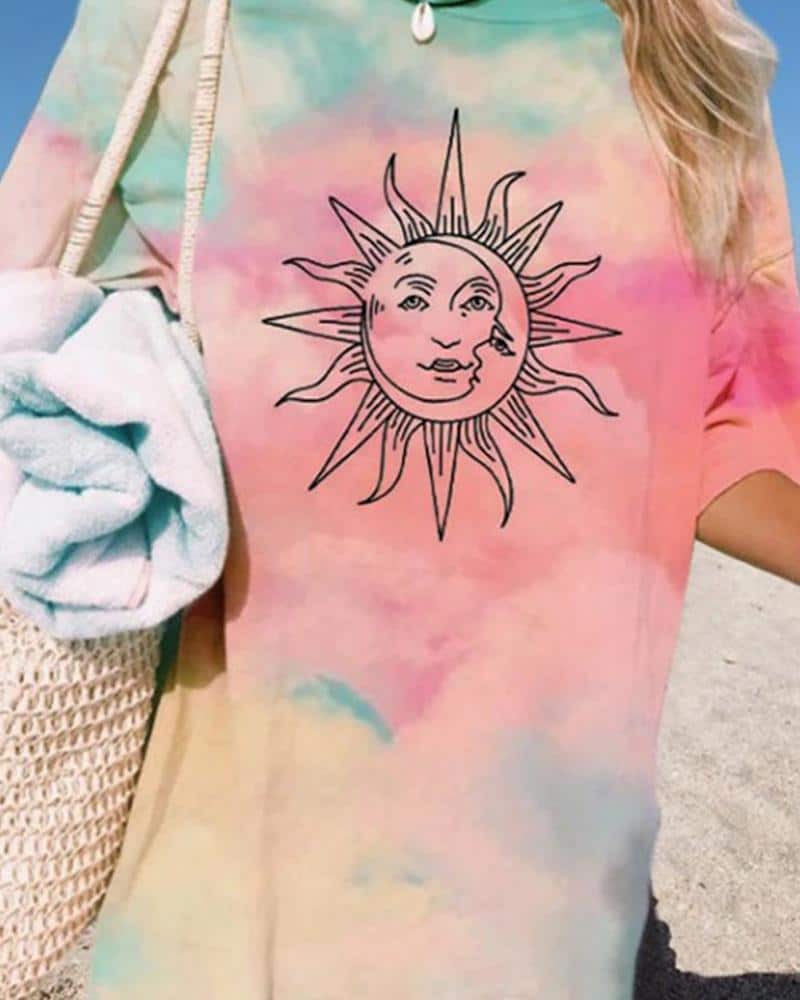 Print Short Sleeve Loose T-shirt - Image 4