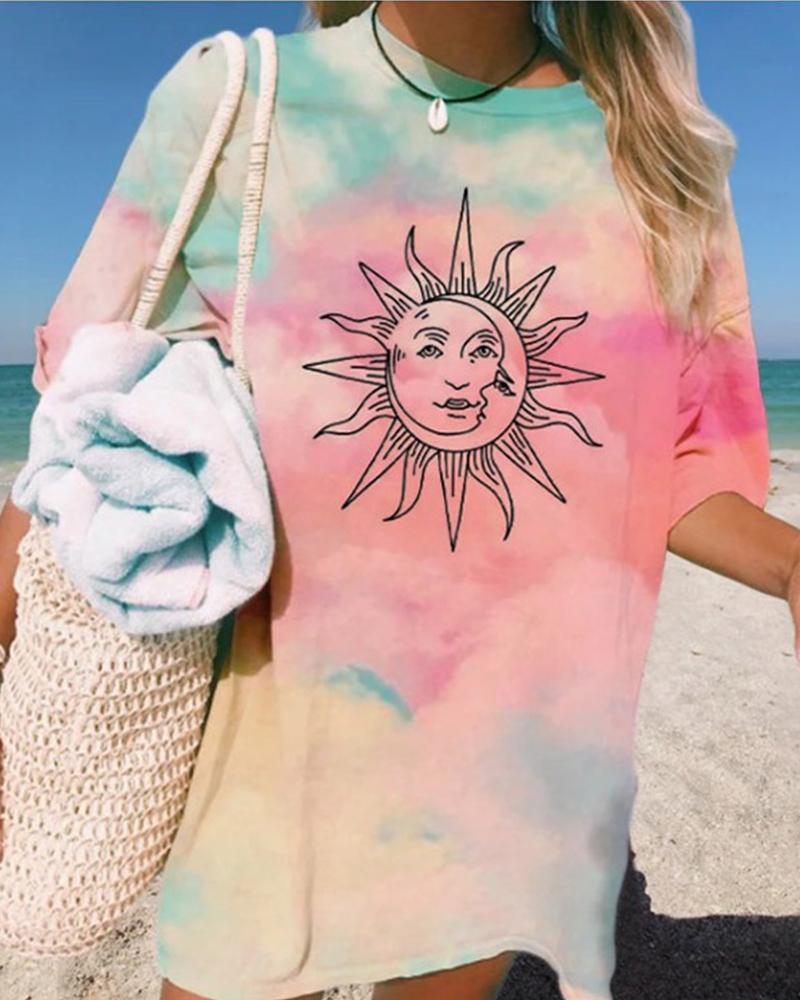 Print Short Sleeve Loose T-shirt