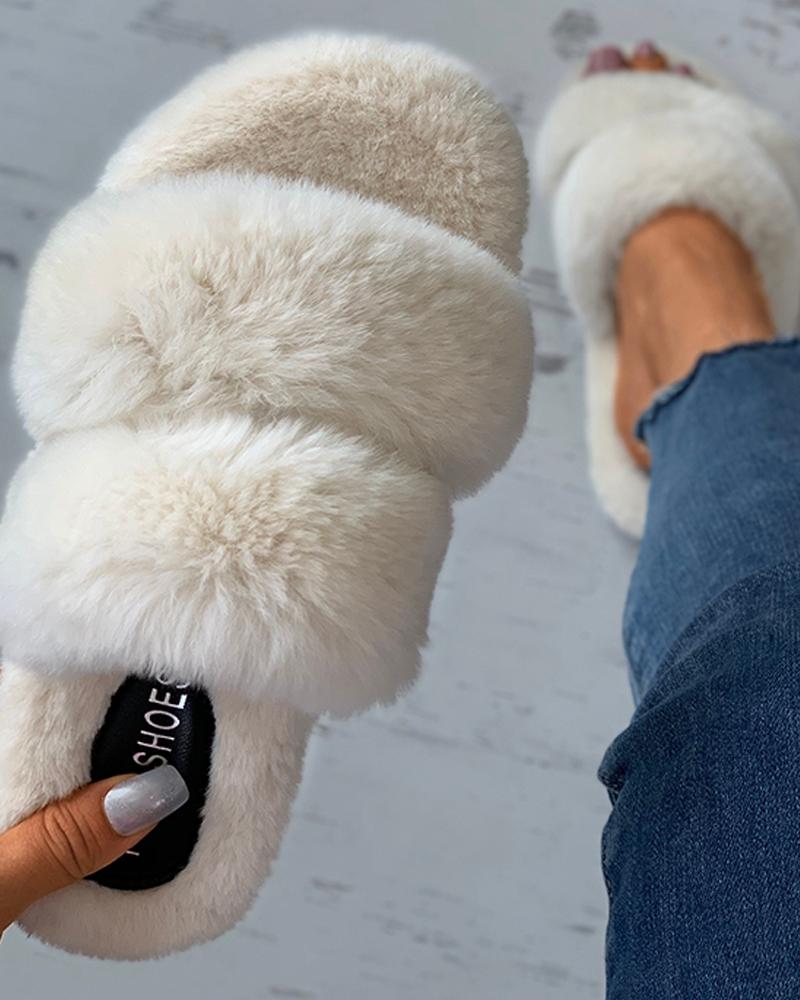 Fluffy Toe Post Casual Slipper