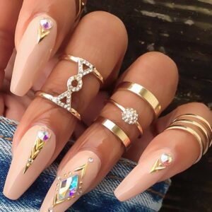 5PCS Studded Rings Set