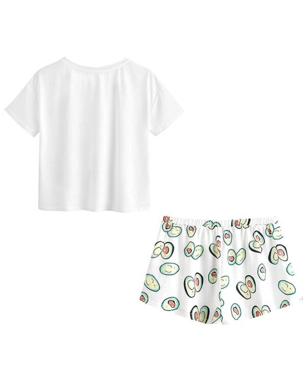Avocado Print Short Sleeve Pajamas Set - Image 5