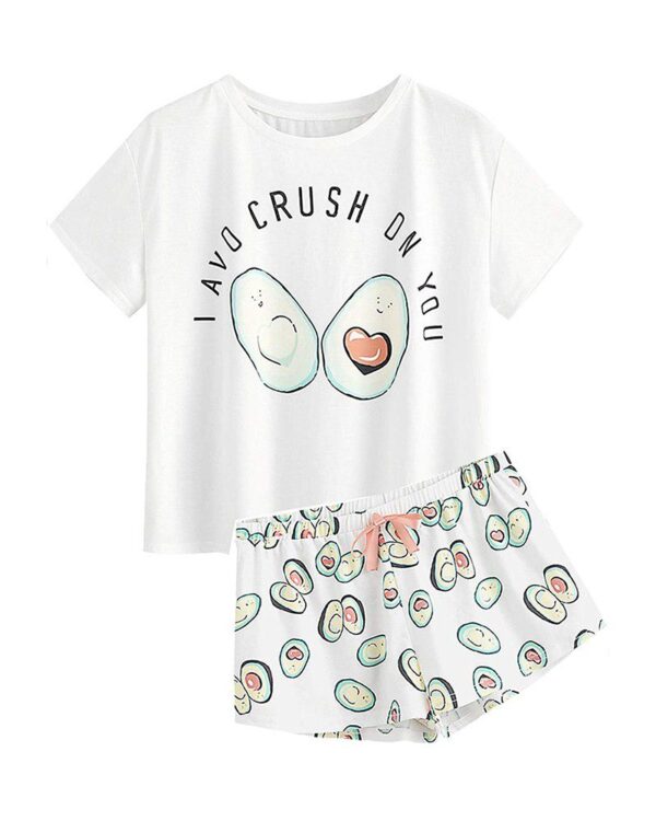Avocado Print Short Sleeve Pajamas Set