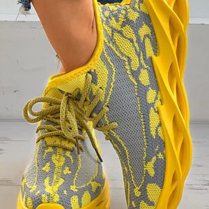 Colorblock Knit Lace-up Sneaker