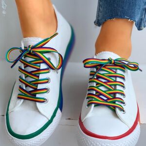 Colorblock Lace-Up Casual Sneakers