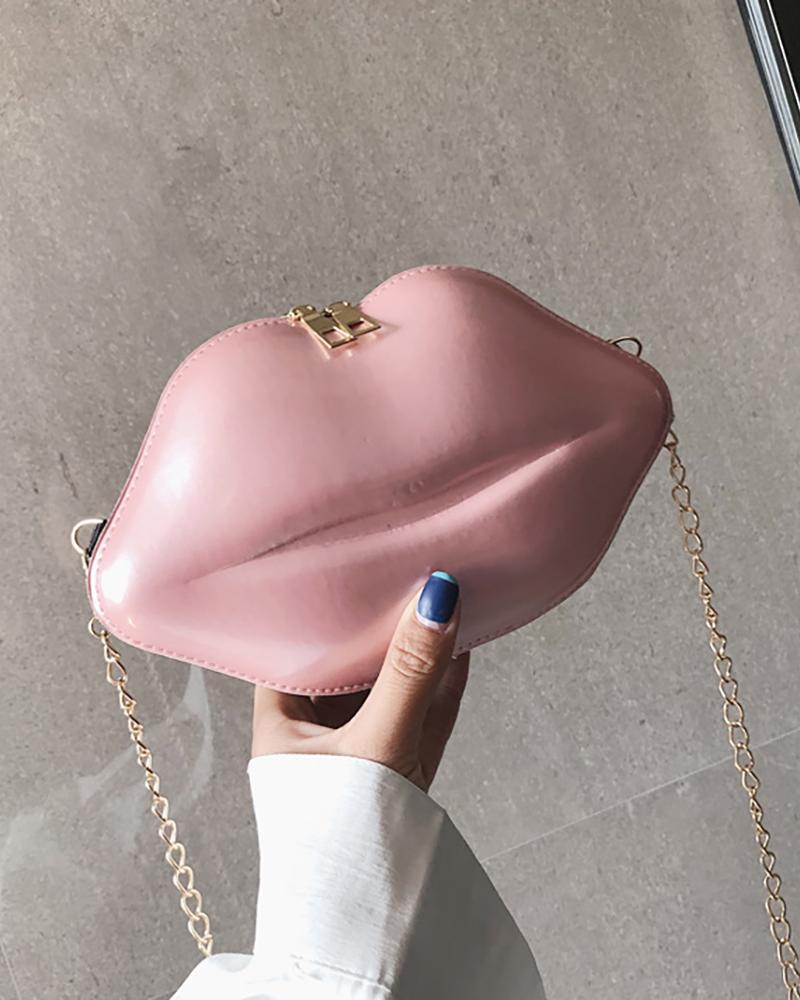 Lip Shaped Chain Crossbody Bag - Image 4