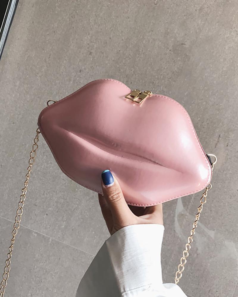 Lip Shaped Chain Crossbody Bag - Image 5