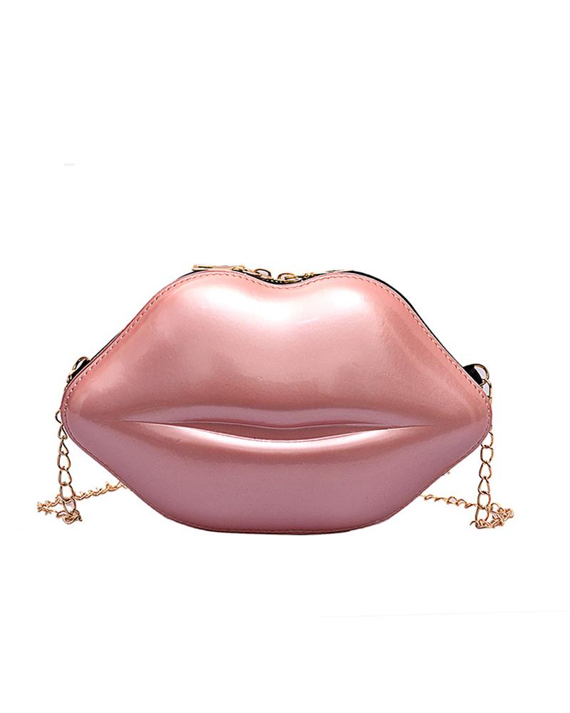 Lip Shaped Chain Crossbody Bag