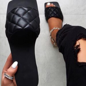 Square Toe Slide Sandals
