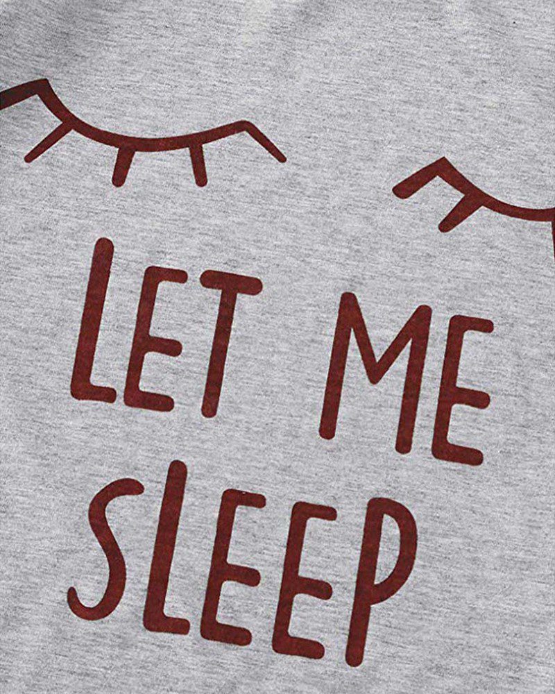 Print Short Sleeve Round Neck Pajamas Set - Image 3