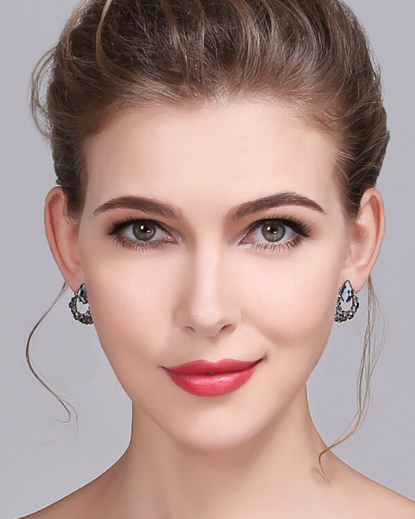 Drop Shaped Studded Earrings - Image 5