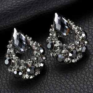 Drop Shaped Studded Earrings