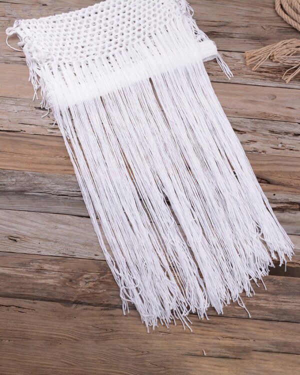 Crochet Hollow Out Tassel Swimwear Skirt - Image 5