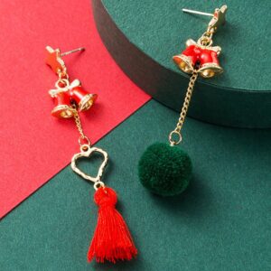 Christmas Pom Pom Tassel Drop Earring