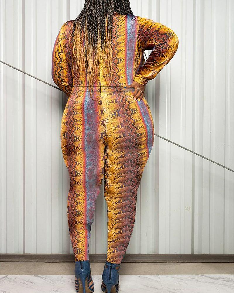 Retro Patterns Printing Long Sleeve T-shirt With Pants Suit Sets - Image 5