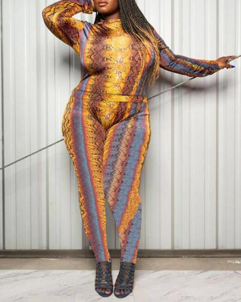 Retro Patterns Printing Long Sleeve T-shirt With Pants Suit Sets - Image 3