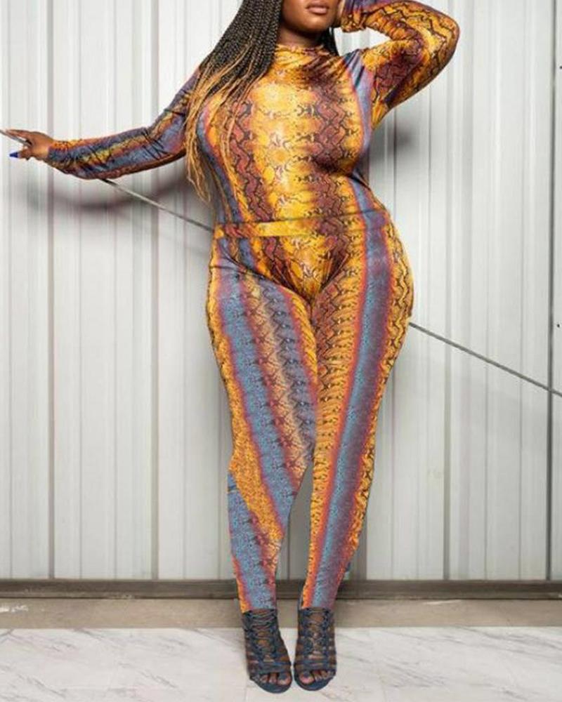 Retro Patterns Printing Long Sleeve T-shirt With Pants Suit Sets